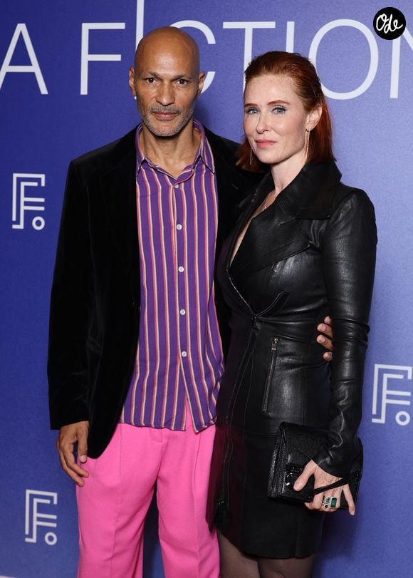 Audrey Fleurot et son compagnon Djibril Glissant sur le tapis rouge lors de la 28ème édition du festival de la Fiction à la Rochelle le 17 septembre 2026. © Denis Guignebourg / Bestimage