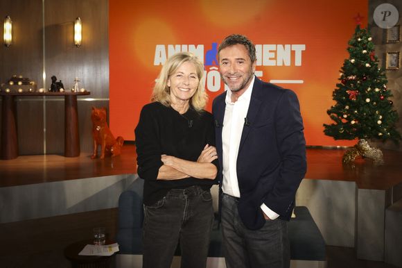 Exclusif - Claire Chazal, sur plateau de la nouvelle émission "Animalement Vôtre" présentée par Bernard Montiel et diffusée le 7 décembre sur France 3, à Paris, France, le 7 octobre 2025. © Jack Tribeca/Bestimage