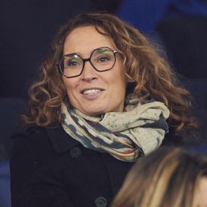 Marie-Sophie Lacarrau - Célébrités dans les tribunes du match de Ligue 1 McDonald's opposant le Paris Saint-Germain (PSG) à L’AS Monaco (4-1) au Parc des Princes à Paris le 7 février 2024. © Cyril Moreau/Bestimage