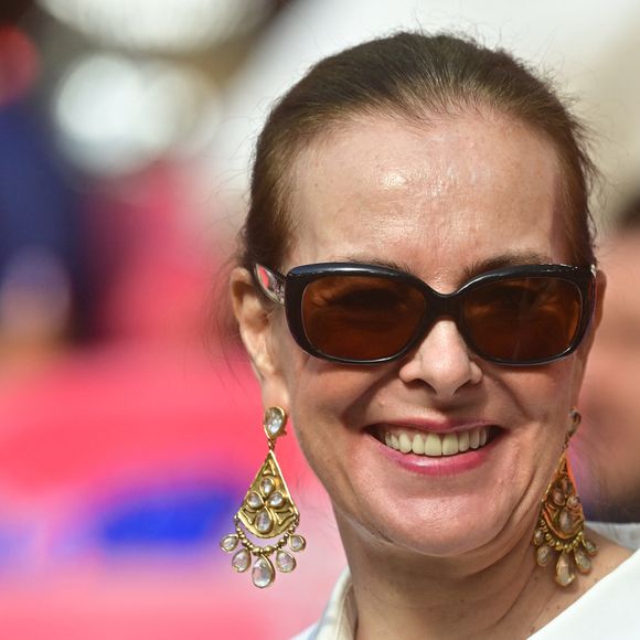 Carole Bouquet - Célébrités et femme des joueurs lors de la finale de la Ligue Des Champions 2026 "Paris Saint-Germain - Arsenal FC", à Budapest, le 30 mai 2026. 

© Christian Liewig/Bestimage