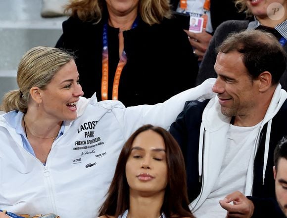 Laure Boulleau et Bruno Cheyrou dans les tribunes lors des Internationaux de France de Tennis de Roland Garros, à Paris, France. © Jacovides-Moreau/Bestimage