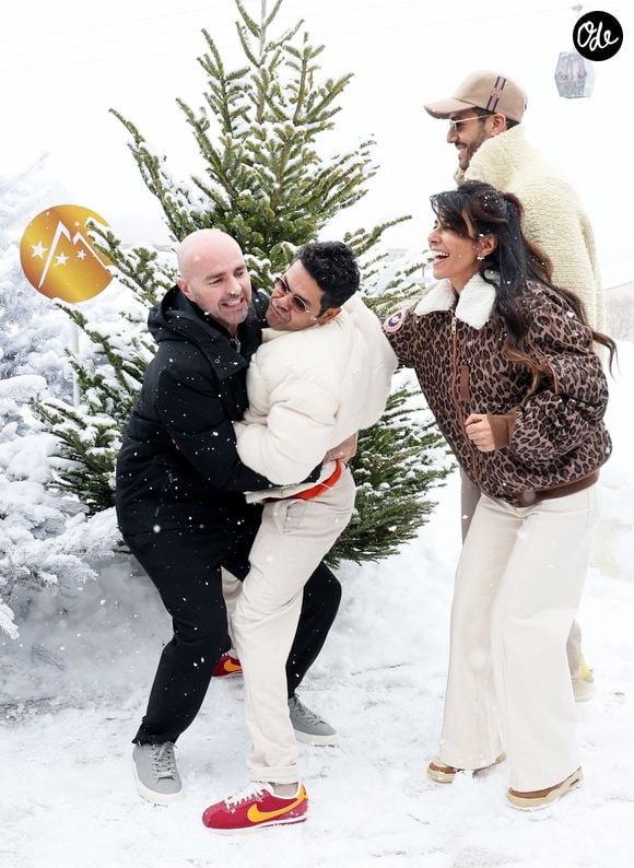 Julien Arruti, Jamel Debbouze, Reem Kherici, Tarek Boudali au photocall du film "Marsupilami" lors du 29ème Festival International du Film de Comédie de l'Alpe d'Huez, France, le 22 janvier 2026. © Dominique Jacovides/Bestimage