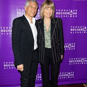 Nagui et sa femme Mélanie Page - Photocall du Gala de la Fondation Recherche Alzheimer placée sous le signe de l’émotion et du partage avec un concert unique sur le thème "2 générations chantent pour la 3ème" à l’Olympia à Paris le 17 mars 2025. © Olivier Borde - Bertrand Rindoff/Bestimage
