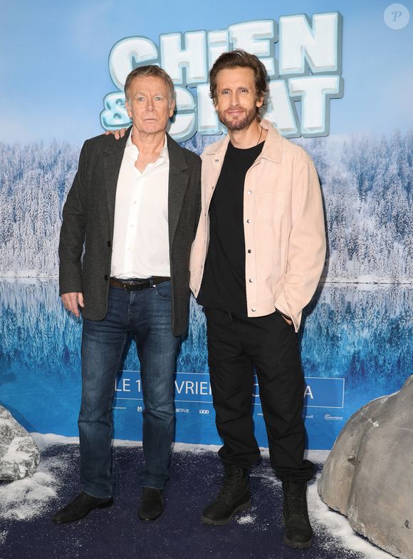 Franck Dubosc et Philippe Lacheau - Avant-première du film "Chien et chat" à l'UGC Normandie à Paris le 11 février 2024. © Coadic Guirec/Bestimage