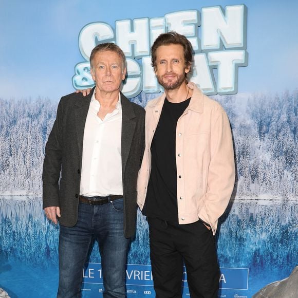 Franck Dubosc et Philippe Lacheau - Avant-première du film "Chien et chat" à l'UGC Normandie à Paris le 11 février 2024. © Coadic Guirec/Bestimage