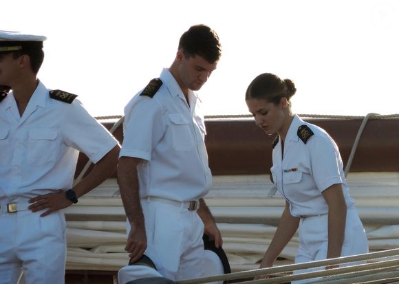 La princesse Leonor d’Espagne est arrivée aux Îles Canaries, première étape de son voyage de six mois en mer, 17 janvier 2025. © Mercedes Menendez/Pacific Press/Bestimage