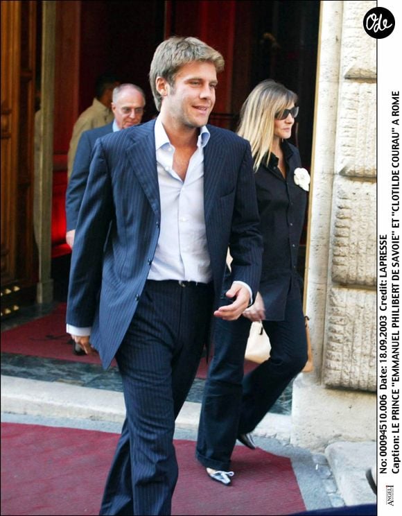Emmanuel-Philibert de Savoie à son mariage avec Clotilde Courau à la Basilique Sainte Marie des Anges à Rome 25 septembre 2003 AGENCE / BESTIMAGE