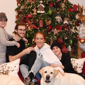 Céline Dion avec ses trois fils. Photo : Facebook/Céline Dion