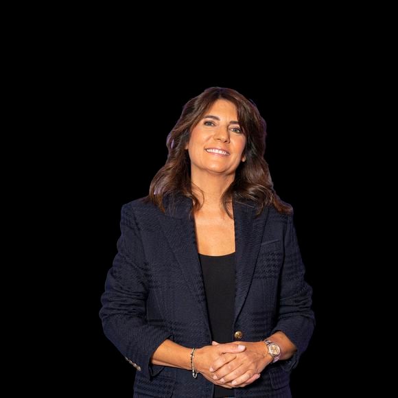 Estelle Denis lors de la conférence de presse de rentrée des chaînes du groupe RMC-BFM à Paris, le 17 septembre 2025.
Pierre Perusseau / Bestimage