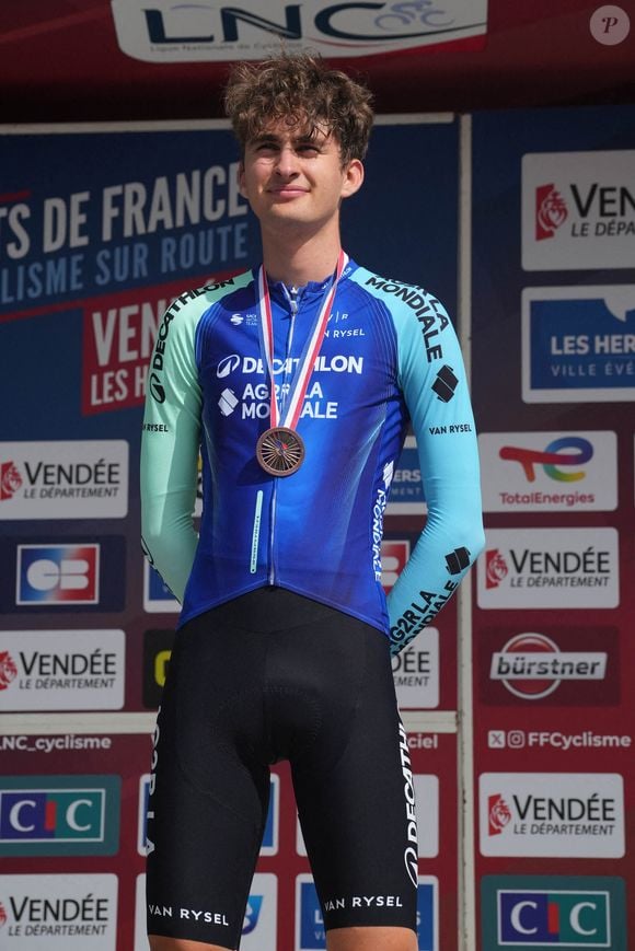 Paul Seixas lors des championnats de France 2025, épreuve cycliste, le 26 juin 2025 aux Herbiers, France Photo Laurent Lairys/ABACAPRESS.COM