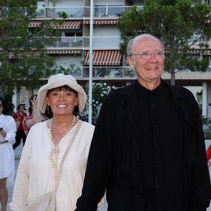 Exclusif - Philippe Geluck et sa femme Dany - Le prince Albert II de Monaco inaugure l'exposition "Le Chat déambule" de Philippe Geluck sur la promenade du Larvotto à Monaco le 5 juillet 2022. © Claudia Albuquerque/Bestimage