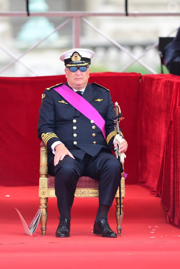 Le prince Laurent - La famille royale de Belgique pendant la parade militaire lors de la fête nationale belge à Bruxelles, Belgique, le  21 juillet 2016. © Action Press / Bestimage