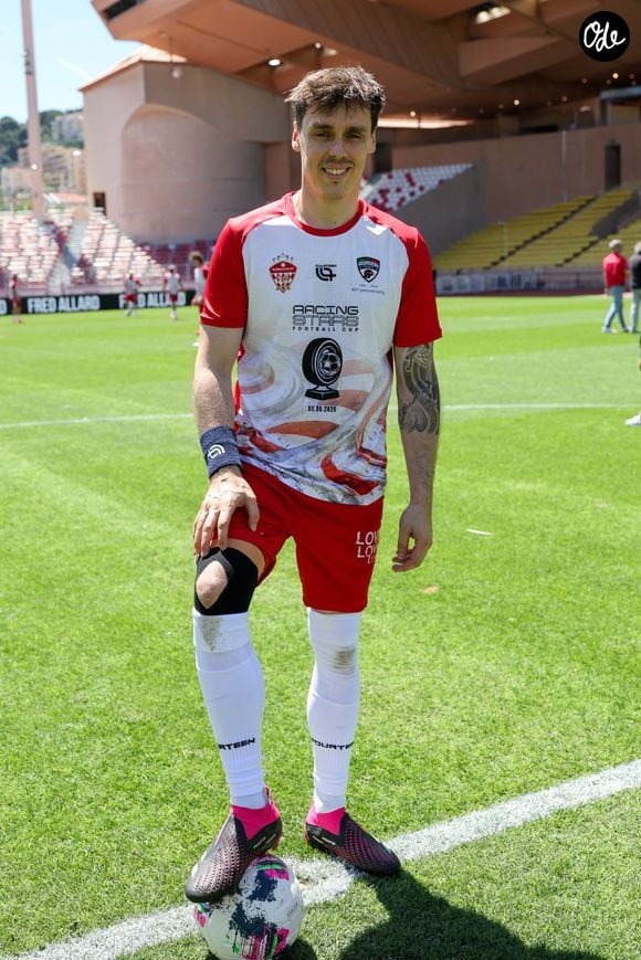 Louis Ducruet (président des Barbagiuans) lors du match de football caritatif au stade Louis II de Monaco opposant les Barbagiuans aux pilotes de l'équipe Nazionale Piloti dans le cadre de la "Racing Stars Football Cup" le 3 juin 2026. © Albuquerque/Bestimage