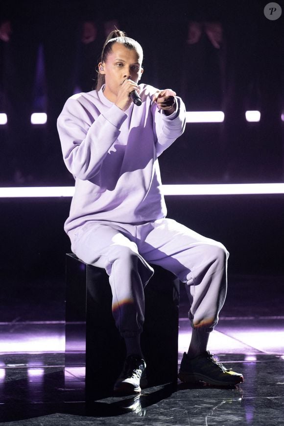 Stromae se produit sur scène lors des 38e Victoires de la Musique à la Seine Musicale le 10 février 2023 à Boulogne-Billancourt, France. Photo par David Niviere/ABACAPRESS.COM