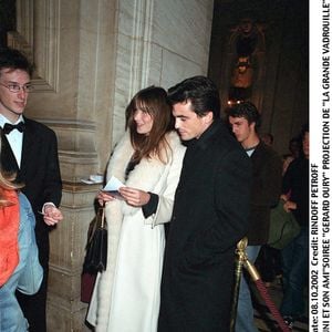 Carla Bruni et son ex-compagnon Raphaël Enthoven - Soirée Gérard Oury - Projection de la "Grande Vadrouille" à l'Opera Garnier.