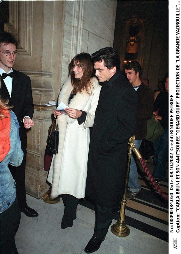 Carla Bruni et son ex-compagnon Raphaël Enthoven - Soirée Gérard Oury - Projection de la "Grande Vadrouille" à l'Opera Garnier.