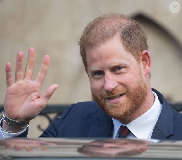 Le prince Harry, duc de Sussex à l'issue du 2ème jour de son appel de la décision de la Haute Cour à propos de son droit à des gardes du corps armés payés par le contribuable, le 9 avril 2025 (Zuma Press / Bestimage).