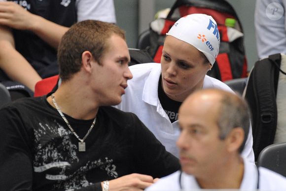 Laure et son frère Nicolas Manaudou le 17 novembre 2007 à Berlin