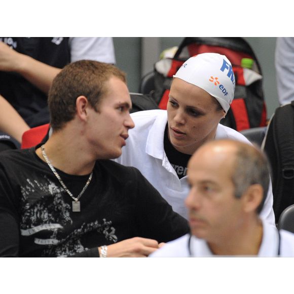 Laure et son frère Nicolas Manaudou le 17 novembre 2007 à Berlin