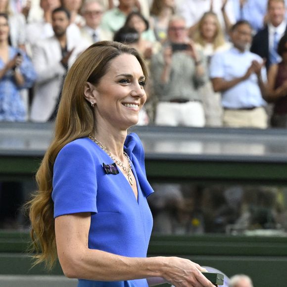 Catherine (Kate) Middleton, princesse de Galles - Personnalités à la finale homme du tournoi de tennis de Wimbledon le 13 juillet 2025.

© Chryslène Caillaud / PsnewZ / Bestimage