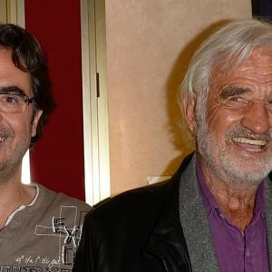 Olivier Belmondo et Jean-Paul Belmondo - Audition publique des meilleurs élèves de l'école de théâtre "L'entrée des Artistes" au théâtre de la Gaité-Montparnasse à Paris le 22 juin 2015. © COADIC GUIREC / BESTIMAGE