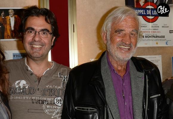 Olivier Belmondo et Jean-Paul Belmondo - Audition publique des meilleurs élèves de l'école de théâtre "L'entrée des Artistes" au théâtre de la Gaité-Montparnasse à Paris le 22 juin 2015. © COADIC GUIREC / BESTIMAGE