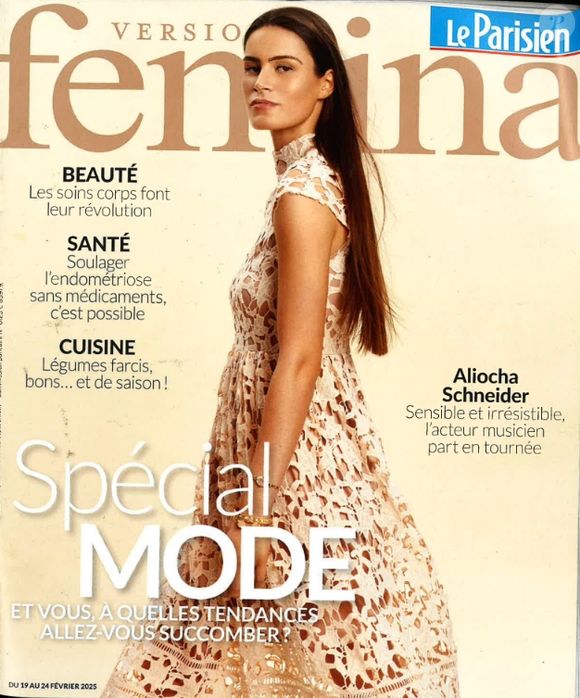 Les confidences d'Aliocha Schneider à retrouver dans le dernier numéro de "Version Femina" (Capture d'écran magazine - Février 2025).
