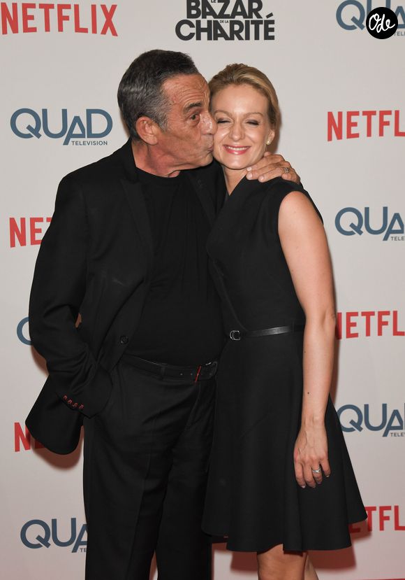 Thierry Ardisson et sa femme Audrey Crespo-Mara à l'avant-première de série télévisé TF1 "Le Bazar de la Charité" au Grand Rex à Paris, France, le 30 septembre 2019. © Coadic Guirec/Bestimage