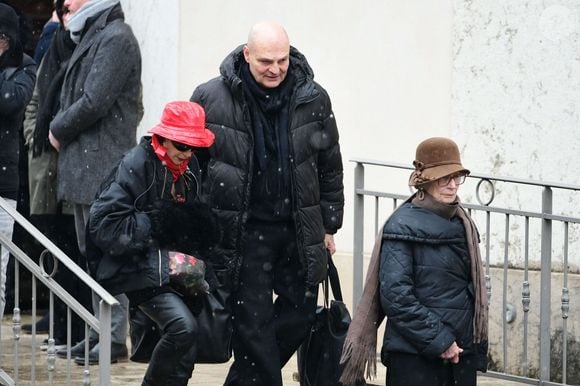 Exclusif - Isabelle Morini-Bosc aux obsèques de son mari Alain en l'église Saint-Pierre dans la commune d'Abrets en Dauphiné, France, le 14 mars 2025. © Romain Doucelin/Bestimage