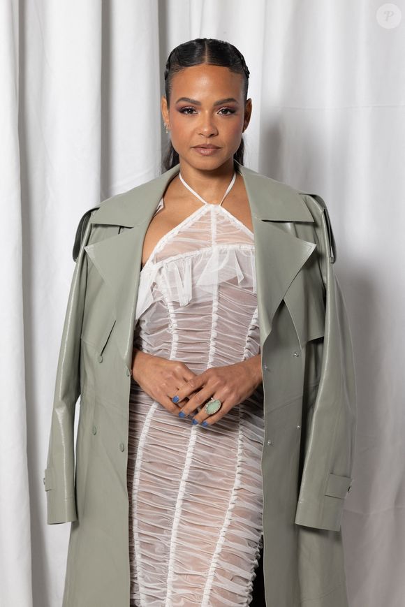 Christina Milian au défilé Ester Manas mode femme automne / hiver 2024-2025 lors de la Fashion Week de Paris (PFW), à la Maison de la Chimie à Paris, France, le 27 février 2024. © Jérémy Melloul/Bestimage