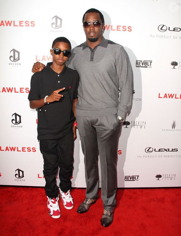 Sean P.Diddy et son fils Justin - Première du film "Lawless" à Hollywood le 22 août 2012. (FAMEFLYNET / BESTIMAGE).