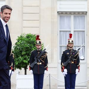 Tony ESTANGUET, Président de Paris 2024 - Emmanuel Macron, Président de la République Française, et la Première dame Brigitte Macron, accueillent les chefs d'Etat et de gouvernement présents à Paris pour la cérémonie d'ouverture des Jeux Olympiques de Paris 2024 (JO). Cette réception sera l'occasion pour la France de délivrer un message de paix et de tolérance alors que 10500 athlètes du monde entier seront réunis pour participer au plus grand événement sportif international. Paris, le 26 juillet 2024. © Stéphane Lemouton / Bestimage
 © Stéphane Lemouton / Bestimage