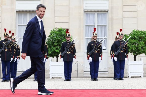 Tony ESTANGUET, Président de Paris 2024 - Emmanuel Macron, Président de la République Française, et la Première dame Brigitte Macron, accueillent les chefs d'Etat et de gouvernement présents à Paris pour la cérémonie d'ouverture des Jeux Olympiques de Paris 2024 (JO). Cette réception sera l'occasion pour la France de délivrer un message de paix et de tolérance alors que 10500 athlètes du monde entier seront réunis pour participer au plus grand événement sportif international. Paris, le 26 juillet 2024. © Stéphane Lemouton / Bestimage
 © Stéphane Lemouton / Bestimage