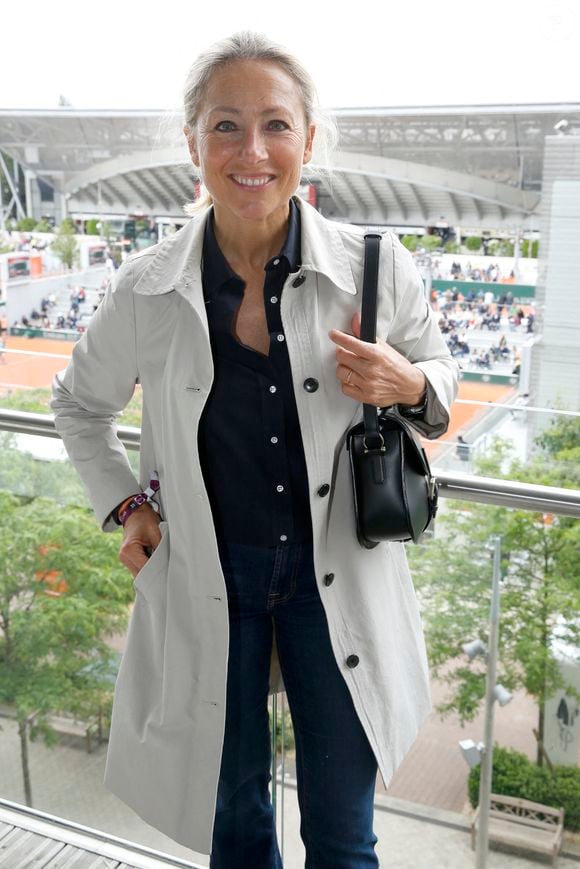 Exclusif - Anne-Sophie Lapix au déjeuner dans la loge de France TV lors des Internationaux de France de Tennis de Roland Garros 2024 - Jour 6 à Paris, France, le 31 mai 2024. © Bertrand Rindoff/Bestimage