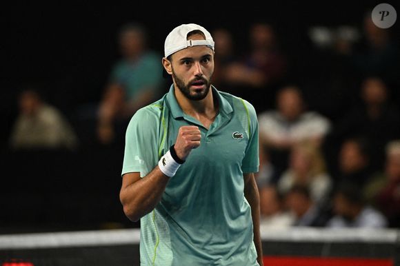 Laurent Lokoli (FRA) lors de son match du premier tour de l'Open 13 Provence à Marseille, le 21 février 2022. Photo : Corinne Dubreuil/ABACAPRESS.COM