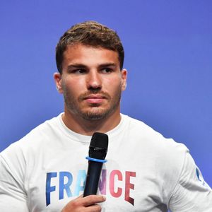 Antoine Dupont Conférence de presse de l'équipe de France de rugby à 7 pour les Jeux Olympiques Paris 2024 lundi 22 Juillet 2024 Club France Porte de la Villette Paris