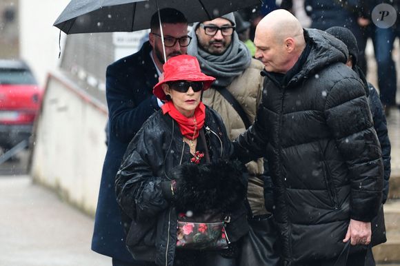 Exclusif - Isabelle Morini-Bosc aux obsèques de son mari Alain en l'église Saint-Pierre dans la commune d'Abrets en Dauphiné, France, le 14 mars 2025. © Romain Doucelin/Bestimage