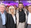 Alain Delon, Mireille Darc, Anthony Delon et Michel Drucker sur le plateau de "Vivement dimanche" le 24 septembre 2008. © Guillaume Gaffiot/bestimage