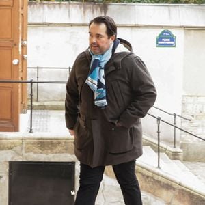 Jean-Francois Piège assistant à la cérémonie d'enterrement de Jean-Luc Petitrenaud à l'église Saint-Pierre du Gros Caillou dans le 7e arrondissement de Paris, France, le 17 janvier 2025. Jean-Luc Petitrenaud, critique gastronomique et personnalité de la télévision française, est décédé le 10 janvier à l'âge de 74 ans. Photo par Nasser Berzane/ABACAPRESS.COM