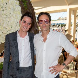 Exclusif - Anthony Delon et son frère Alain-Fabien Delon - Tente - Dîner - Longines Paris Eiffel Jumping au Champ de Mars à Paris, France, le 5 juillet 2019. Luc Castel/Bestimage