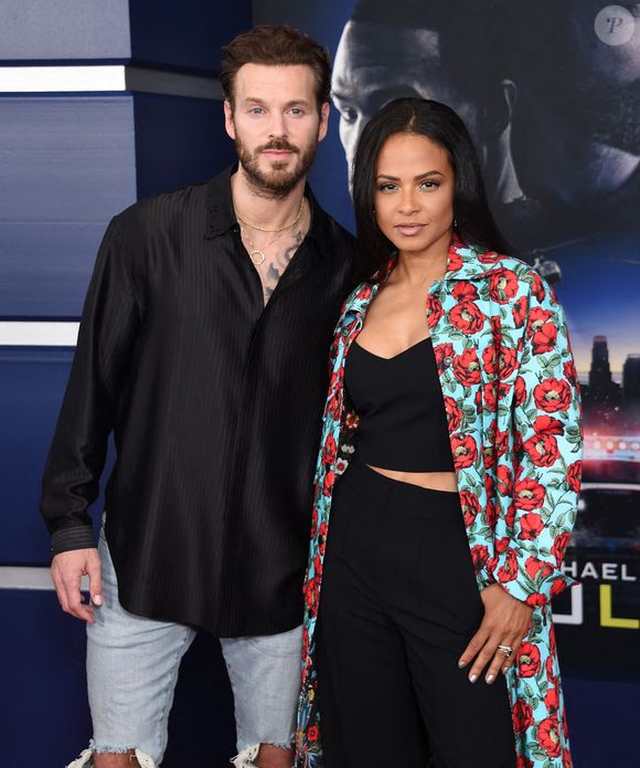 Matt Pokora et sa femme Christina Milian au photocall lors de la première du film "Ambulance" à Los Angeles. Photo par Bestimage