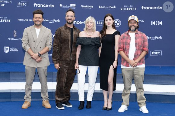 Kev Admas, Marie Pariso, Jarry, Chantal Ladesou et Claude Zidi Jr assistent au photocall Jour J' lors du 18ème Festival du Film Francophone d'Angoulême le 27 août 2025 à Angoulême, France. Photo by David NIVIERE/ABACAPRESS.COM