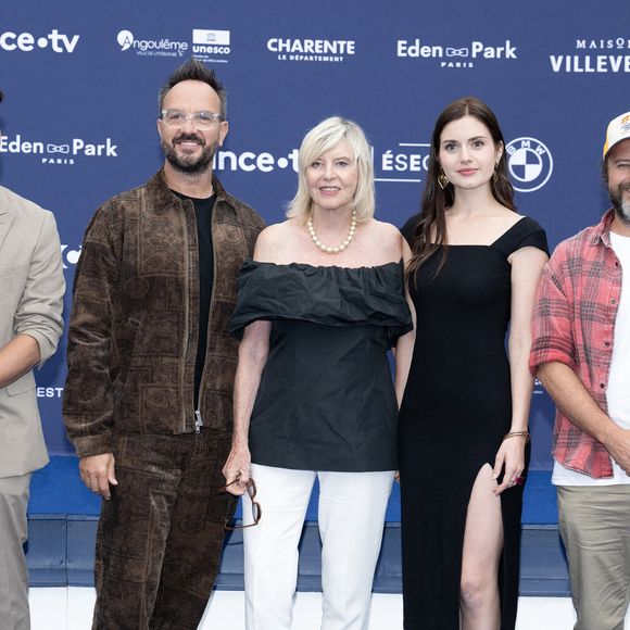 Kev Admas, Marie Pariso, Jarry, Chantal Ladesou et Claude Zidi Jr assistent au photocall Jour J' lors du 18ème Festival du Film Francophone d'Angoulême le 27 août 2025 à Angoulême, France. Photo by David NIVIERE/ABACAPRESS.COM