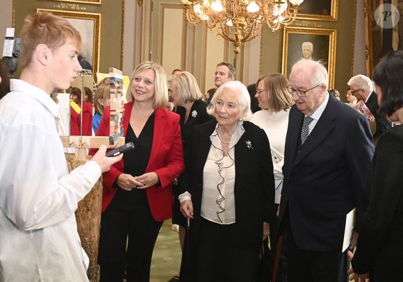 Le roi Albert II, la reine Paola, la princesse Astrid, le prince Laurent et la princesse Claire de Belgique lors de la cérémonie avec la Chambre des Représentants, le Sénat et le Gouvernement fédéral au Palais de la Nation à Bruxelles, à l'occasion du King's Day. Le 15 novembre 2023 Photonews / Bestimage