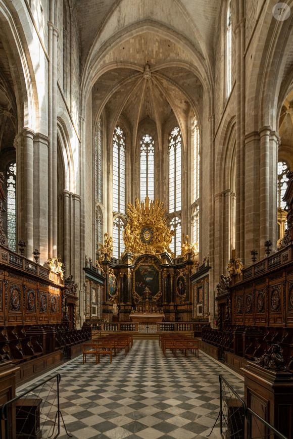 Vue intérieure de la basilique Sainte-Marie-Madeleine, troisième tombeau de la chrétienté contenant les reliques de Marie-Madeleine, apôtre du Christ à Saint-Maximin-la-Sainte-Baume, France le 02 février 2025. Photo par Laurent Coust/ABACAPRESS.COM