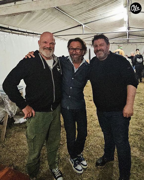 Le chef étoilé Olivier Bellin en compagnie du chef Philippe Etchebest et du chroniqueur de "Télématin", Alex Jaffray, en juillet 2025.

Instagram Olivier Bellin