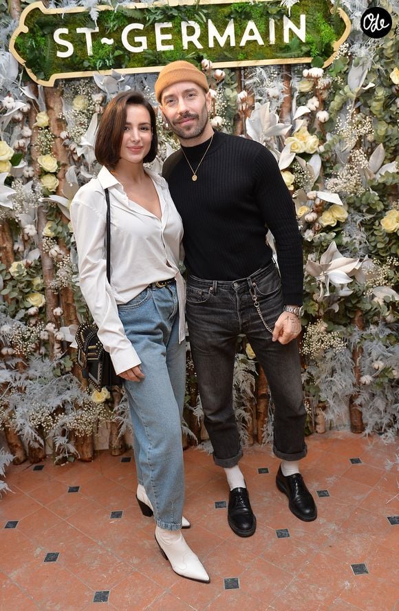 Exclusif - Jade Leboeuf (la fille de l’ex-footballeur F. Leboeuf) et son mari Stéphane Rodrigues - Présentation de la liqueur St-Germain à Paris le 23 janvier 2020. © Veeren/Bestimage