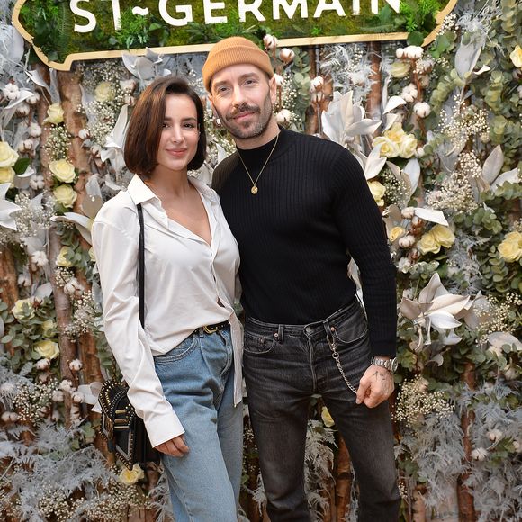 Exclusif - Jade Leboeuf (la fille de l’ex-footballeur F. Leboeuf) et son mari Stéphane Rodrigues - Présentation de la liqueur St-Germain à Paris le 23 janvier 2020. © Veeren/Bestimage