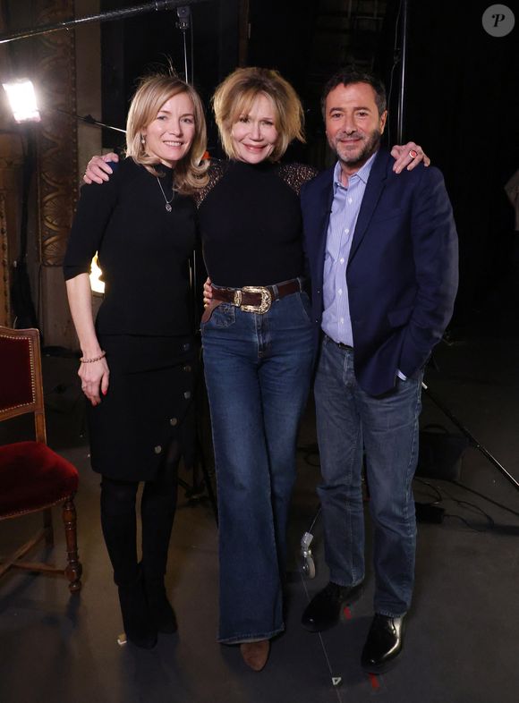 Exclusif - Clémentine Célarié lors de l'enregistrement de l'émission "Olympiascope" au théâtre Antoine, présentée par B.Montiel et diffusée le 2 mai 2025 sur Olympia TV, au théâtre Antoine à Paris, France, le 18 février 2025. © Denis Guignebourg/Bestimage