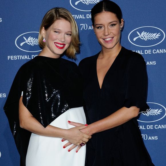 Lea Seydoux et Adele Exarchopoulos assistant à la 70e soirée d'anniversaire du Festival de Cannes , France, . Photo par Aurore Marechal/ABACAPRESS.COM